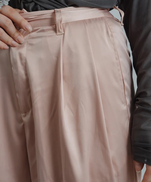merrylatte(メリーラテ)の「satin tuck pants(その他パンツ・レディース・アイボリー/ピンク・FREE)」の14枚目の写真