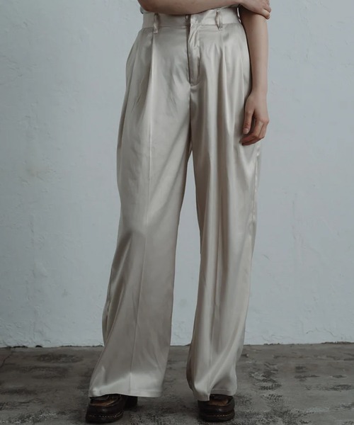 merrylatte(メリーラテ)の「satin tuck pants(その他パンツ・レディース・アイボリー/ピンク・FREE)」の10枚目の写真