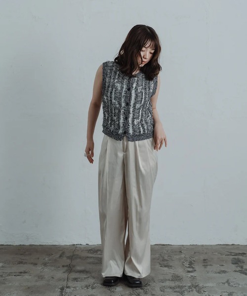 merrylatte(メリーラテ)の「satin tuck pants(その他パンツ・レディース・アイボリー/ピンク・FREE)」の5枚目の写真