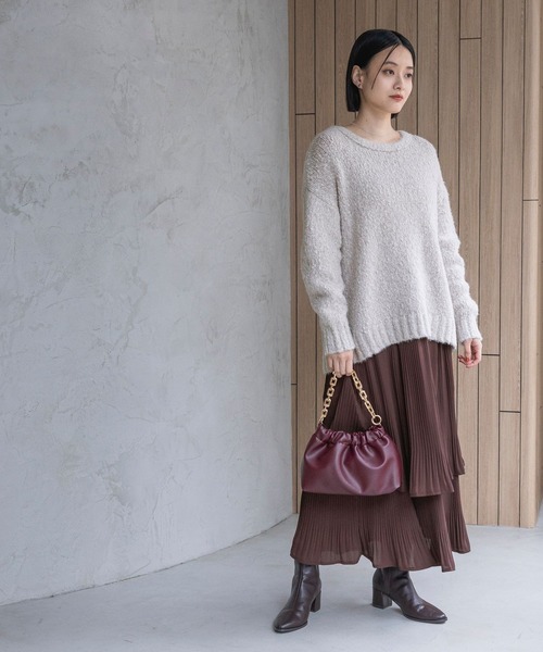 A part by(アパートバイ)の「フェザールーズニットプルオーバー(ニット/セーター・レディース・ライトグレー/ライトグリーン/チャコールグレー・FREE)」の5枚目の写真