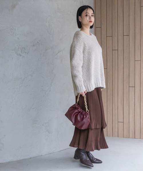 A part by(アパートバイ)の「フェザールーズニットプルオーバー(ニット/セーター・レディース・ライトグレー/ライトグリーン/チャコールグレー・FREE)」の6枚目の写真