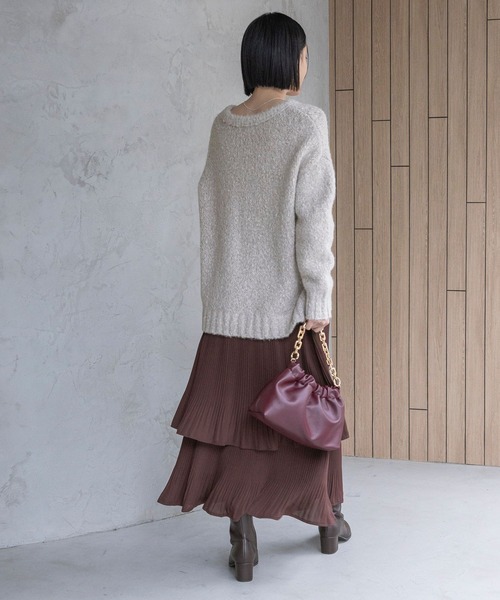 A part by(アパートバイ)の「フェザールーズニットプルオーバー(ニット/セーター・レディース・ライトグレー/ライトグリーン/チャコールグレー・FREE)」の7枚目の写真