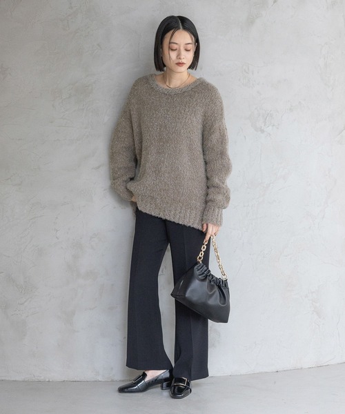 A part by(アパートバイ)の「フェザールーズニットプルオーバー(ニット/セーター・レディース・ライトグレー/ライトグリーン/チャコールグレー・FREE)」の19枚目の写真