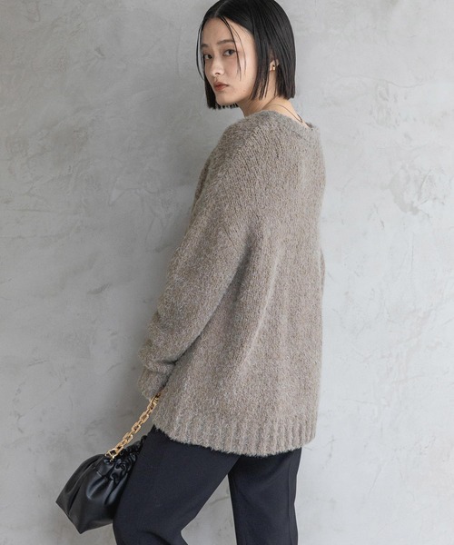 A part by(アパートバイ)の「フェザールーズニットプルオーバー(ニット/セーター・レディース・ライトグレー/ライトグリーン/チャコールグレー・FREE)」の21枚目の写真