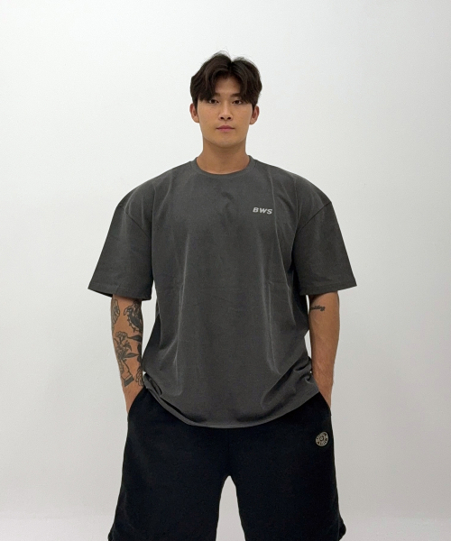 BARBELLWORKS(バーベルワークス)の「ヘビーウェイトコットンピグメントオーバーサイズ(Tシャツ/カットソー・メンズ・ブラック/ネイビー・LARGE/X-LARGE)」の3枚目の写真