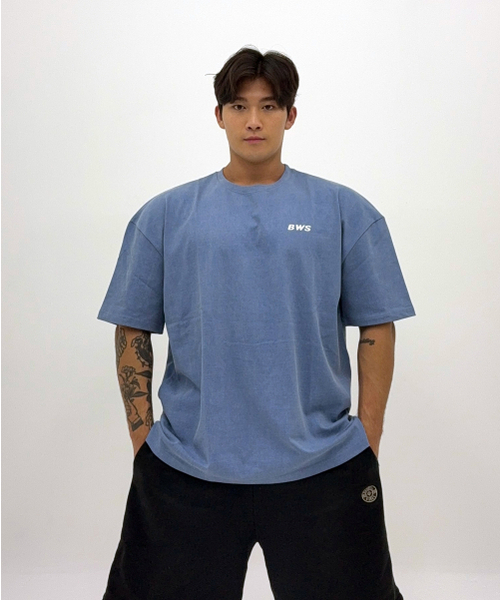 BARBELLWORKS(バーベルワークス)の「ヘビーウェイトコットンピグメントオーバーサイズ(Tシャツ/カットソー・メンズ・ブラック/ネイビー・LARGE/X-LARGE)」の4枚目の写真