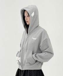 CLUTSTUDIO（クルロトスタジオ）の「天使の翼ジップアップフードパーカー - グレー（パーカー）」