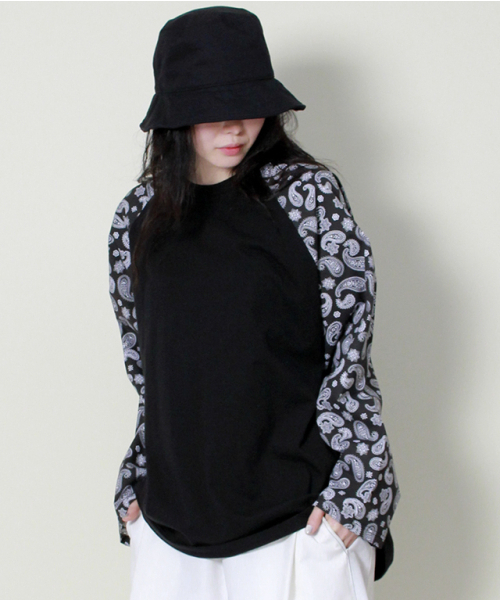 DEMARC(ドゥマーク)の「ペイズリー ルーズフィット 長袖Tシャツ ブラック(Tシャツ/カットソー・レディース・その他・MEDIUM/LARGE)」の7枚目の写真