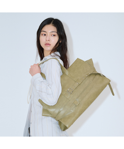 The Bagmati/ザバグマティ】レザーハンドル スクエア かごバッグ