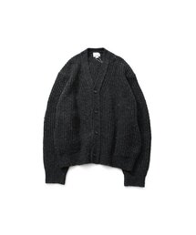 Eliot Low Gauge Knit Cardigan Melange Charcoal