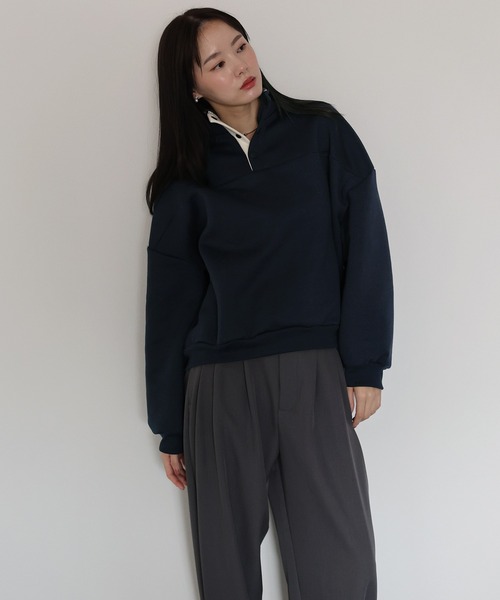J by blue(ジェイバイブルー)の「裏起毛バイカラースウェット(スウェット・レディース・グレー/アイボリー/ネイビー・MEDIUM)」の19枚目の写真