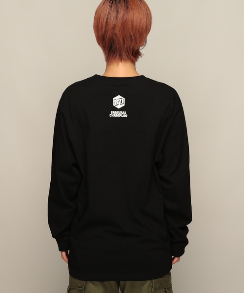 YEN TOWN MARKET(イェンタウンマーケット)の「【SAMURAI CHAMPLOO】サムライチャンプルー シルエット ロングスリーブTEE(Tシャツ/カットソー・メンズ・ブラック/ホワイト・XL/L/M)」の8枚目の写真