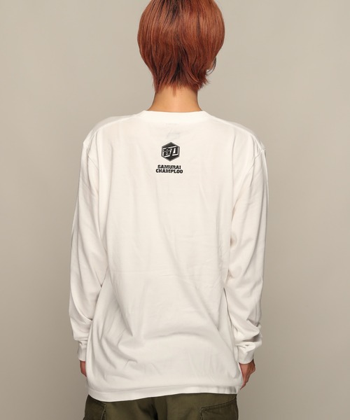 YEN TOWN MARKET(イェンタウンマーケット)の「【SAMURAI CHAMPLOO】サムライチャンプルー シルエット ロングスリーブTEE(Tシャツ/カットソー・メンズ・ブラック/ホワイト・XL/L/M)」の5枚目の写真