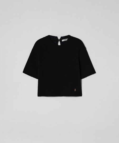EAN JO(イアンジョー)の「HALF SLEEVE KNIT TOP (BLACK)(ニット/セーター・レディース・その他・ONE SIZE)」の4枚目の写真
