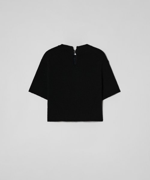 EAN JO(イアンジョー)の「HALF SLEEVE KNIT TOP (BLACK)(ニット/セーター・レディース・その他・ONE SIZE)」の5枚目の写真