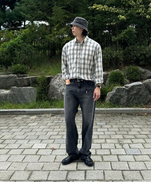 INDUST（インダスト）の「フォーシーズンオンブレチェックシャツ_アイボリー（シャツ/ブラウス・レディース・アイボリー・1(S)/2(M)/3(L)）」の5枚目の写真