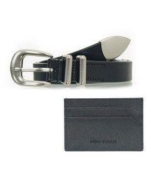 MINI FOCUS（ミニフォーカス）の「[セット] 牛革 メンズ 手動 スリム ベルト + カード財布 (MFB211+MFW002)（ベルト）」