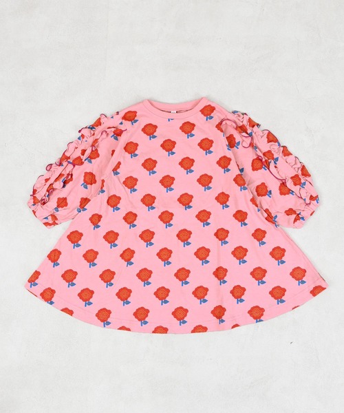 MARKEY'S（マーキーズ）の「ソウガラフリルスリーブワンピース（ワンピース・キッズ・ブルー系その他/ピンク系その他/ベージュ系その他・100/90/120/110/150/140/130）」の3枚目の写真