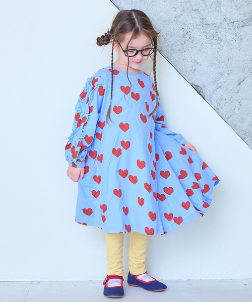 MARKEY'S（マーキーズ）の「ソウガラフリルスリーブワンピース（ワンピース・キッズ・ブルー系その他/ピンク系その他/ベージュ系その他・100/90/120/110/150/140/130）」の8枚目の写真