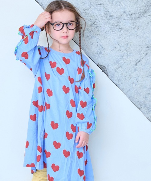 MARKEY'S（マーキーズ）の「ソウガラフリルスリーブワンピース（ワンピース・キッズ・ブルー系その他/ピンク系その他/ベージュ系その他・100/90/120/110/150/140/130）」の6枚目の写真