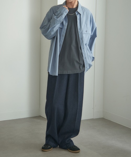 MAISON CLUB(メゾンクラブ)の「【MAISON CLUB】Premium Cotton Over Size Tee オーバーサイズTee プレミアムコットン100% WILL(Tシャツ/カットソー・メンズ・ブラック/グレー/ホワイト/ネイビー/ブラウン/グリーン/ヘザーグレー/カーキ/グレイッシュベージュ・L/M/S/XL)」の21枚目の写真