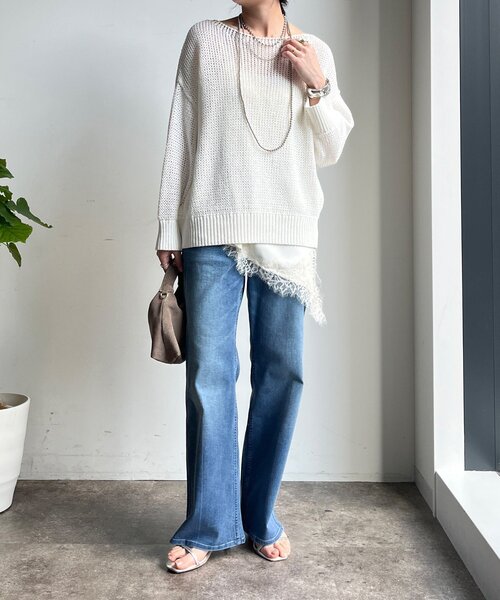 DouDou（ドゥドゥ）の「ストレッチフレアデニム（デニムパンツ・レディース・インディゴブルー/ブルー・36/38）」の11枚目の写真