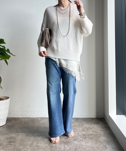 DouDou（ドゥドゥ）の「ストレッチフレアデニム（デニムパンツ・レディース・インディゴブルー/ブルー・36/38）」の10枚目の写真