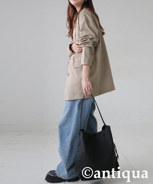 antiqua（アンティカ）の「2way バケツ型 トートバッグ（トートバッグ・レディース・アイボリー/ブラック・FREE）」の15枚目の写真