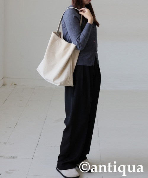 antiqua（アンティカ）の「2way バケツ型 トートバッグ（トートバッグ・レディース・アイボリー/ブラック・FREE）」の20枚目の写真