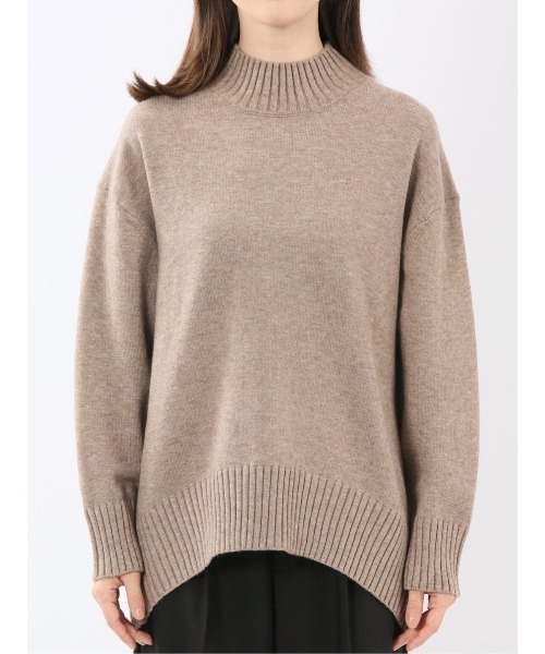 m.f.editorial(エムエフエディトリアル)の「【ストレッチ ウォッシャブル】m.f.エディトリアルレディース バックスリット ハイネックニットプルオーバー(ニット/セーター・レディース・ブラウン/グレー系その他2・MEDIUM/LARGE)」の5枚目の写真