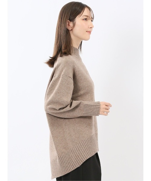 m.f.editorial(エムエフエディトリアル)の「【ストレッチ ウォッシャブル】m.f.エディトリアルレディース バックスリット ハイネックニットプルオーバー(ニット/セーター・レディース・ブラウン/グレー系その他2・MEDIUM/LARGE)」の13枚目の写真