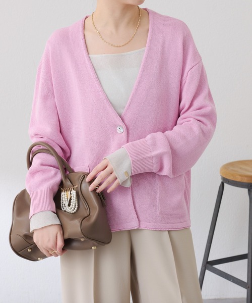 COLLAGE GALLARDAGALANTE（コラージュガリャルダガランテ）の「2ツ釦カーディガン/WEB限定カラー展開（カーディガン/ボレロ・レディース・ピンク/ネイビー/ベージュ/ブラック・FREE）」の21枚目の写真