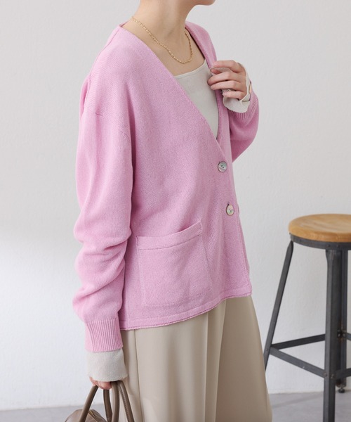 COLLAGE GALLARDAGALANTE（コラージュガリャルダガランテ）の「2ツ釦カーディガン/WEB限定カラー展開（カーディガン/ボレロ・レディース・ピンク/ネイビー/ベージュ/ブラック・FREE）」の22枚目の写真