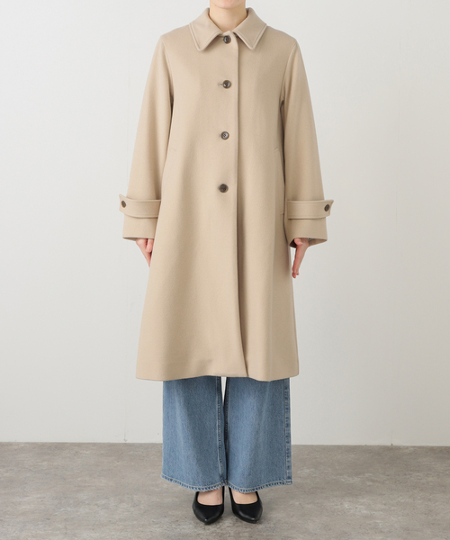 SLOBE IENA（スローブイエナ）の「Super100s ステンカラーコート（ステンカラーコート・レディース・ベージュ/ブラック・36/38）」の4枚目の写真