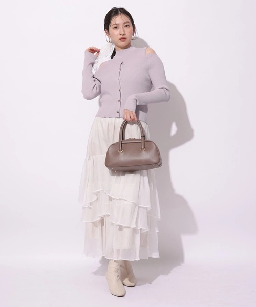 Mystrada（マイストラーダ）の「オフショルアンサンブル（ニット/セーター・レディース・ブラック/ホワイト/ライトパープル/ブルーグレー・38）」の13枚目の写真