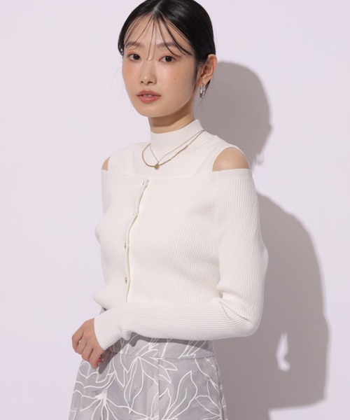 Mystrada（マイストラーダ）の「オフショルアンサンブル（ニット/セーター・レディース・ブラック/ホワイト/ライトパープル/ブルーグレー・38）」の18枚目の写真