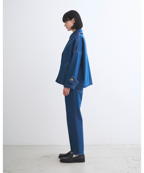 Traditional Weatherwear(トラディショナルウェザーウェア)の「MALTON B/T SHORT DENIM(ステンカラーコート・レディース・ブルー系その他・34/32/30)」の5枚目の写真
