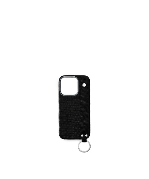 iPhone 15 Pro) ハンドル付き バックカバーケース リザードエンボス