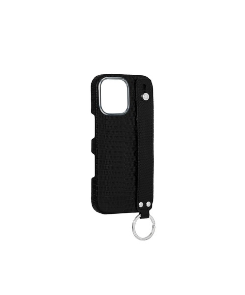 iPhone 15 Pro) ハンドル付き バックカバーケース リザードエンボス