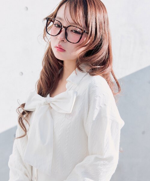 OLIVE des OLIVE（オリーブデオリーブ）の「ネクタイ付きボウタイブラウス（シャツ/ブラウス・レディース・ストライプ/オフホワイト/サックスブルー・FREE）」の18枚目の写真