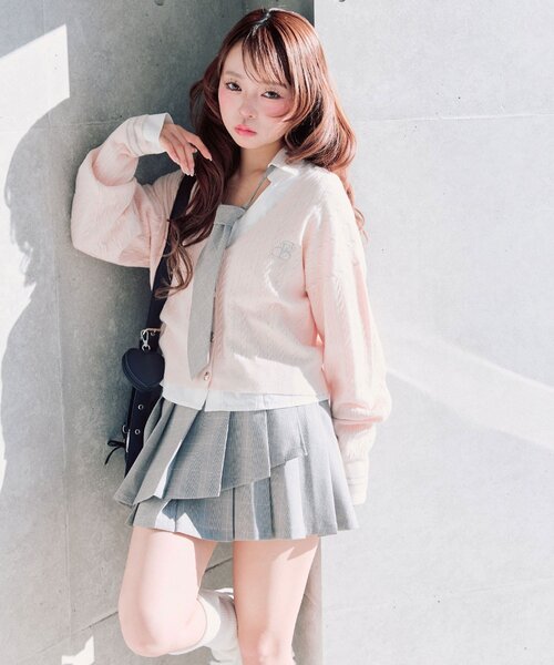 OLIVE des OLIVE（オリーブデオリーブ）の「ネクタイ付きボウタイブラウス（シャツ/ブラウス・レディース・ストライプ/オフホワイト/サックスブルー・FREE）」の22枚目の写真