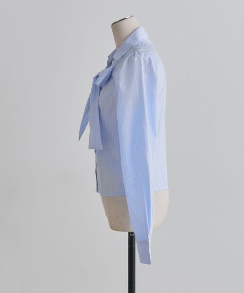 OLIVE des OLIVE（オリーブデオリーブ）の「ネクタイ付きボウタイブラウス（シャツ/ブラウス・レディース・ストライプ/オフホワイト/サックスブルー・FREE）」の18枚目の写真