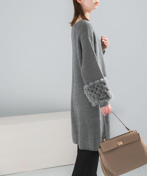 セール】『WEB限定』ファードッキングニットミニワンピース