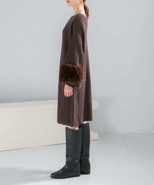 セール】『WEB限定』ファードッキングニットミニワンピース