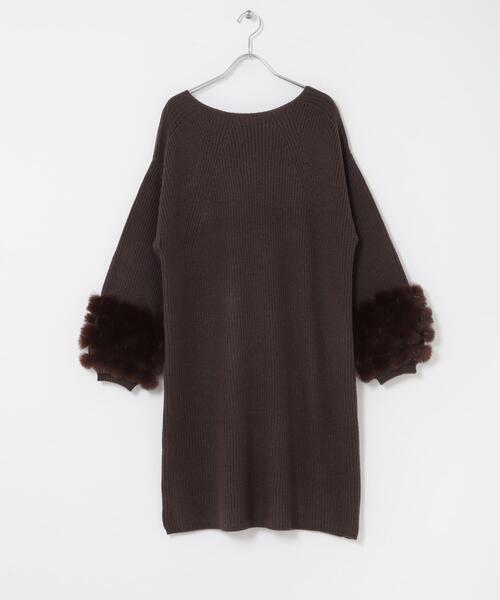 セール】『WEB限定』ファードッキングニットミニワンピース