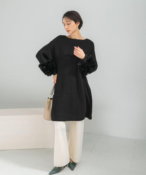 セール】『WEB限定』ファードッキングニットミニワンピース