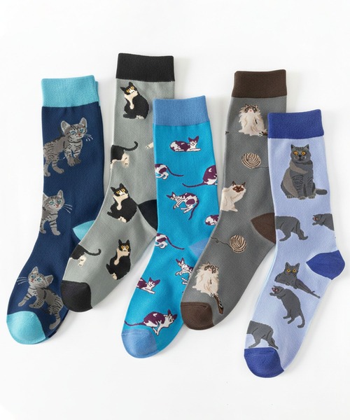 styiro(スタイロ)の「気分で選べる、猫好きさんの猫柄アソート靴下 5柄展開(ソックス/靴下・レディース・A/E/D/C/B・FREE)」の8枚目の写真