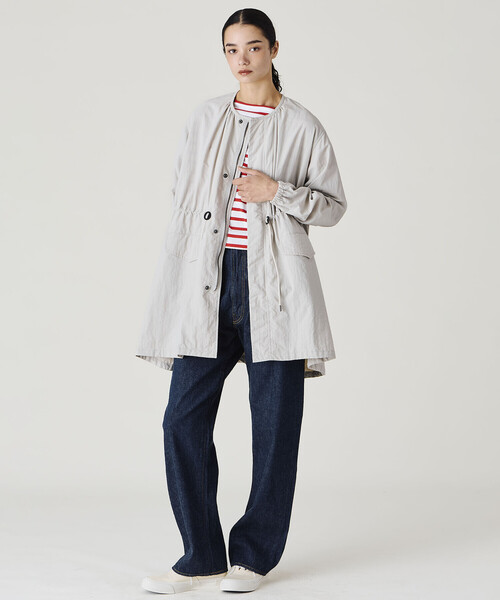 LE GLAZIK(ルグラジック)の「LE GLAZIK | ナイロン ノーカラーコート WOMEN(ノーカラーコート・レディース・ライトグレー/ベージュ/ブラック・36)」の7枚目の写真