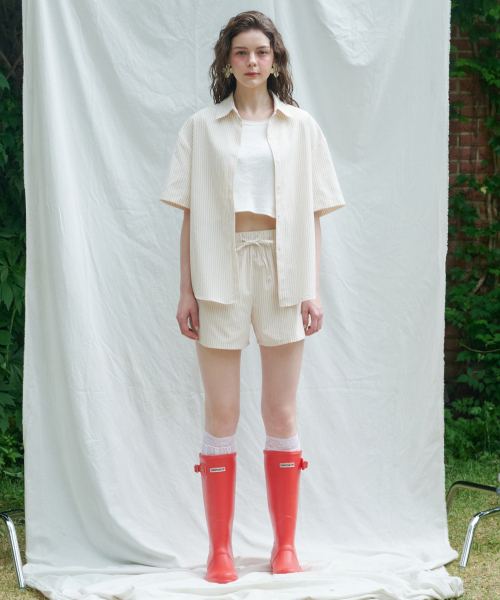 LOSSYROW(ロッシロー)の「Seersucker Stripe Shorts Pink(その他パンツ・レディース・その他・FREE)」の3枚目の写真