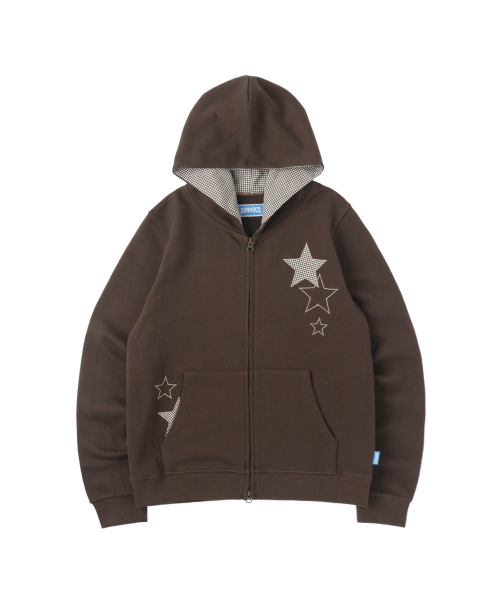 Stars Zip Up Hoodie — коричневое худи на молнии